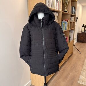 CALVIN KLEIN Black Hooded Puffer Jacket